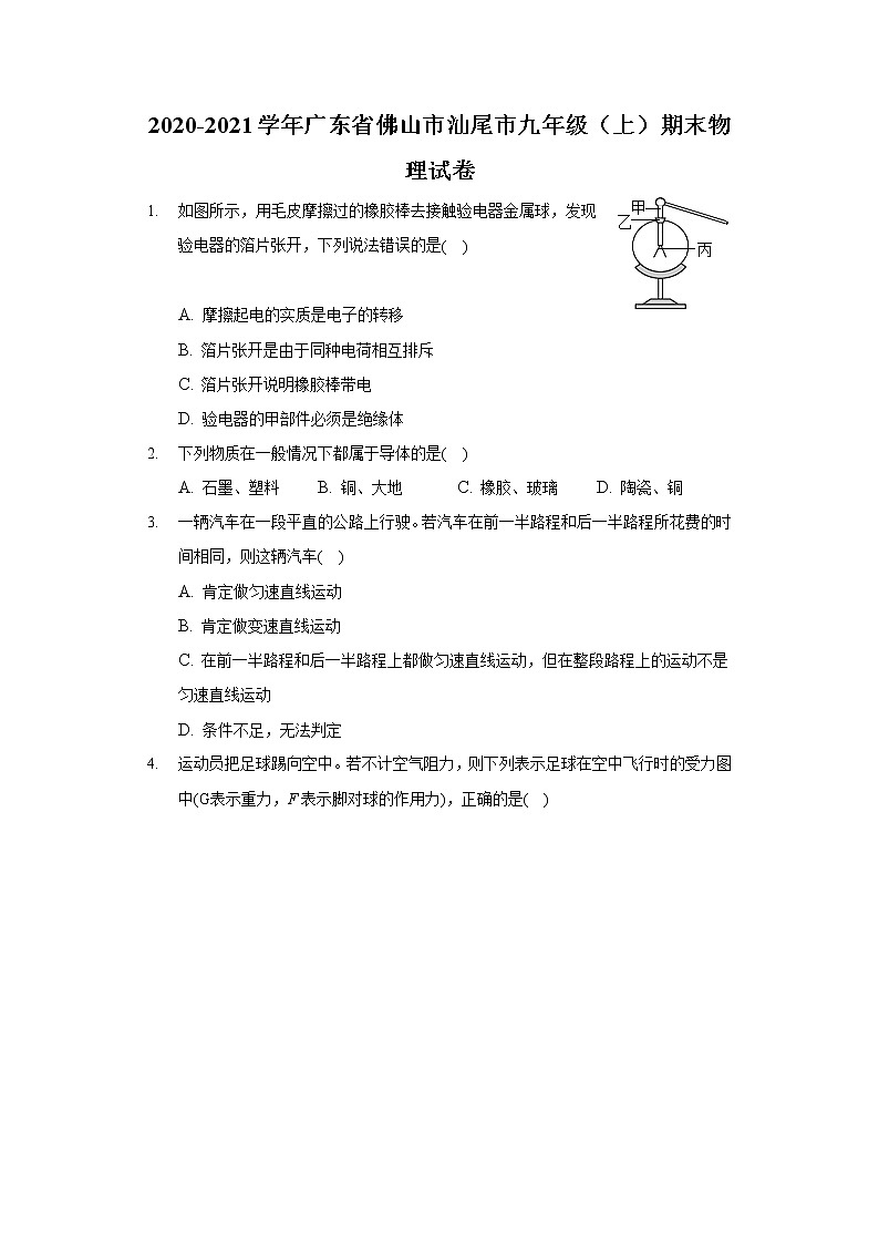 2020-2021学年广东省佛山市汕尾市九年级（上）期末物理试卷01