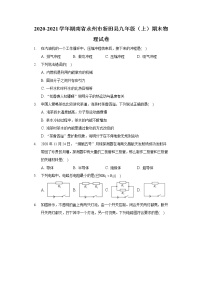 2020-2021学年湖南省永州市新田县九年级（上）期末物理试卷