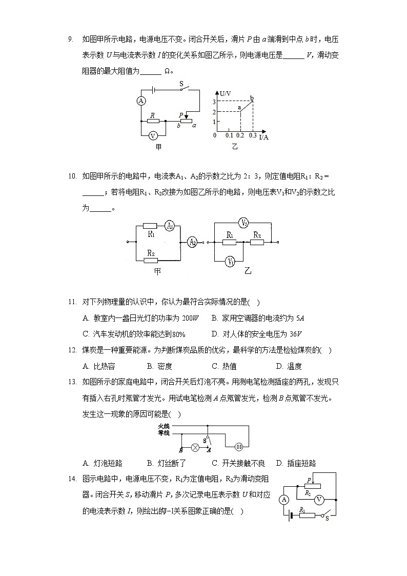 2020-2021学年江西省吉安市遂川县九年级（上）期末物理试卷02