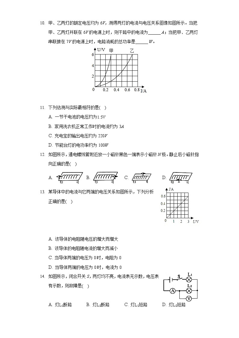 2020-2021学年江西省九江市九年级（上）期末物理试卷02
