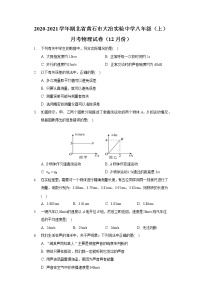 2020-2021学年湖北省黄石市大冶实验中学八年级（上）月考物理试卷（12月份）