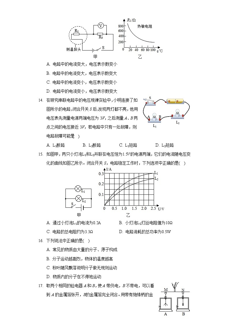 2020-2021学年河北省保定市涞源县九年级（上）期末物理试卷第3页