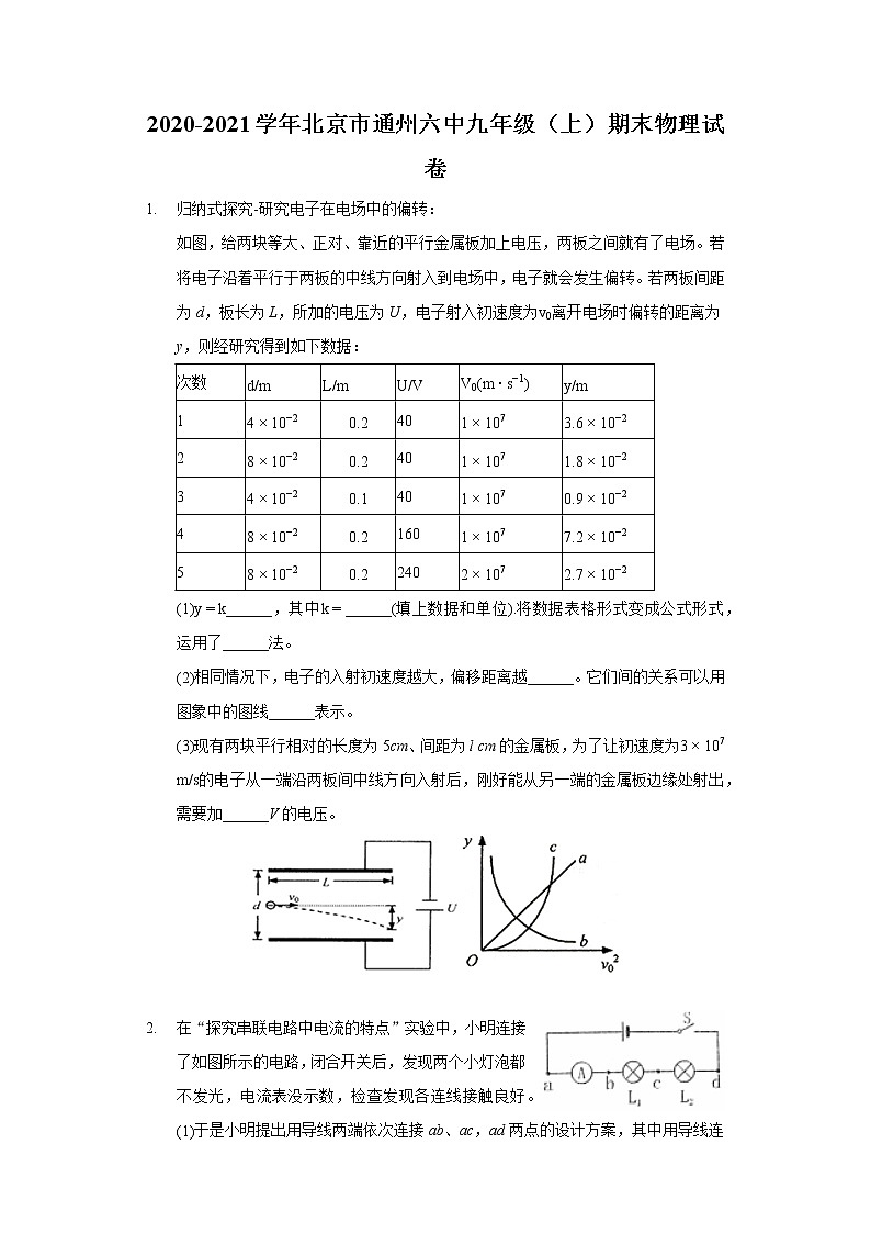 2020-2021学年北京市通州六中九年级（上）期末物理试卷第1页