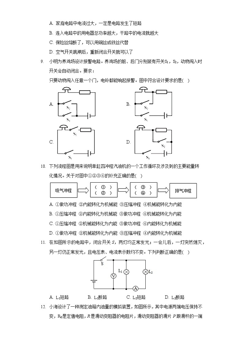 2020-2021学年甘肃省武威市民勤六中九年级（上）期末物理试卷第2页