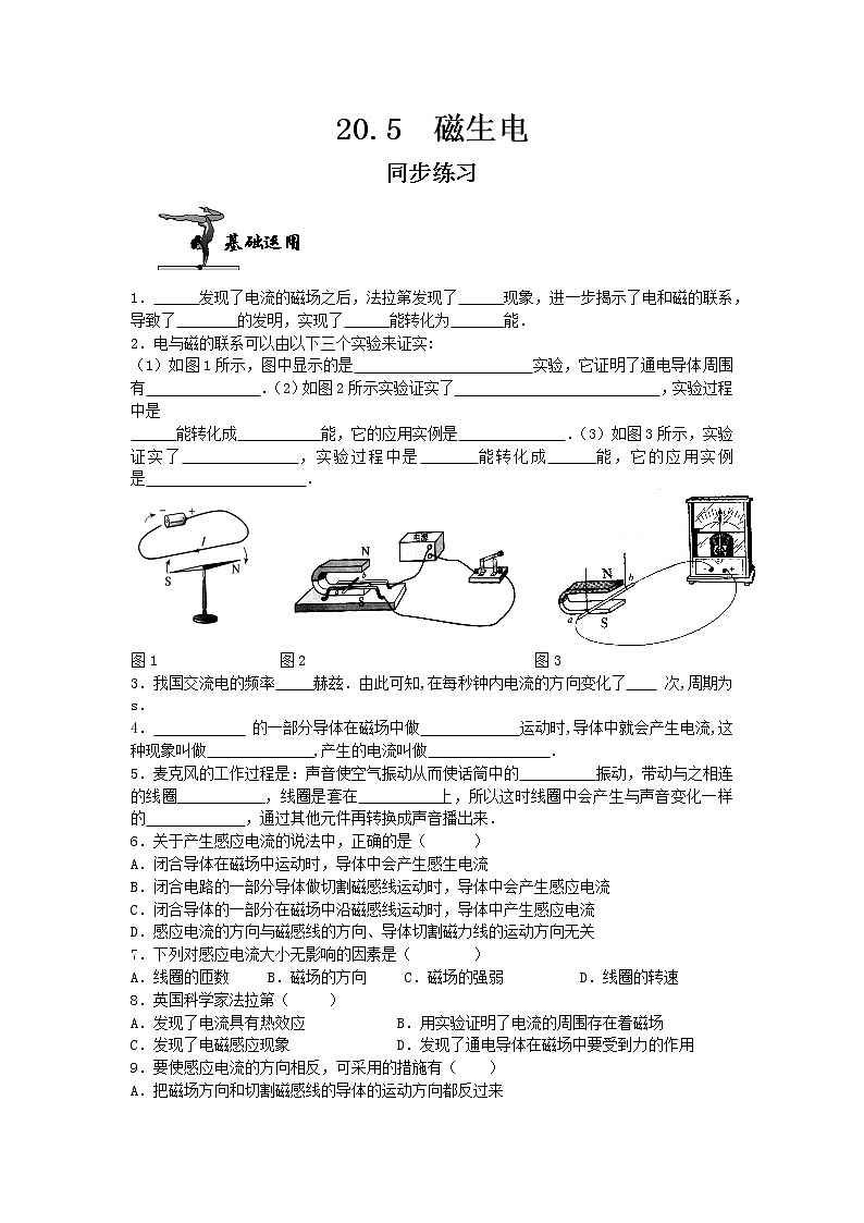 20.5《磁生电》课件+教案+同步练习（含答案）01