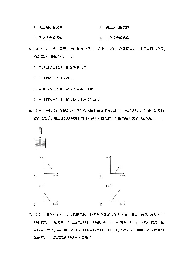 2019年四川省凉山州中考物理试题（Word版，含解析）#02