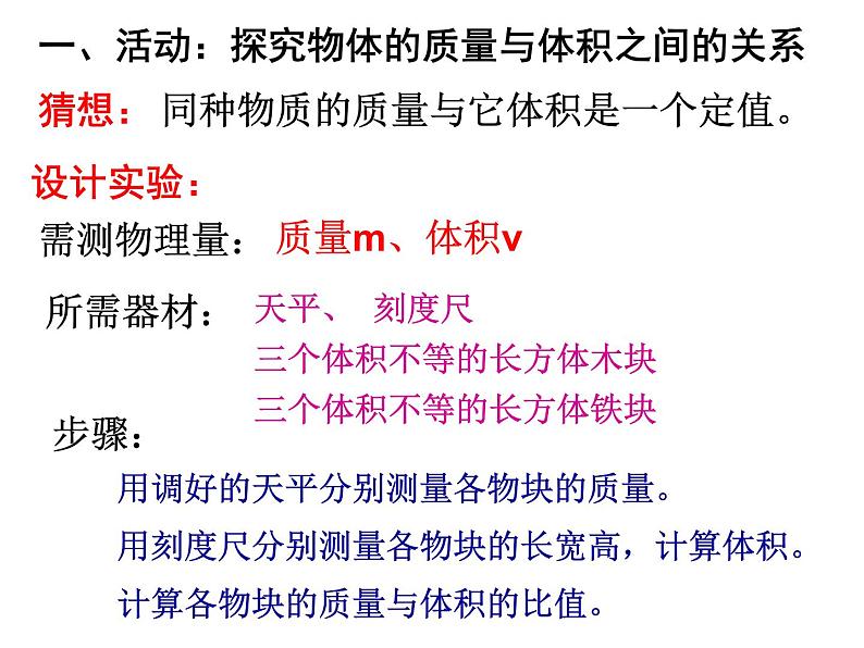 八年级物理上册第六章质量和密度 第二节 密度 课件第3页