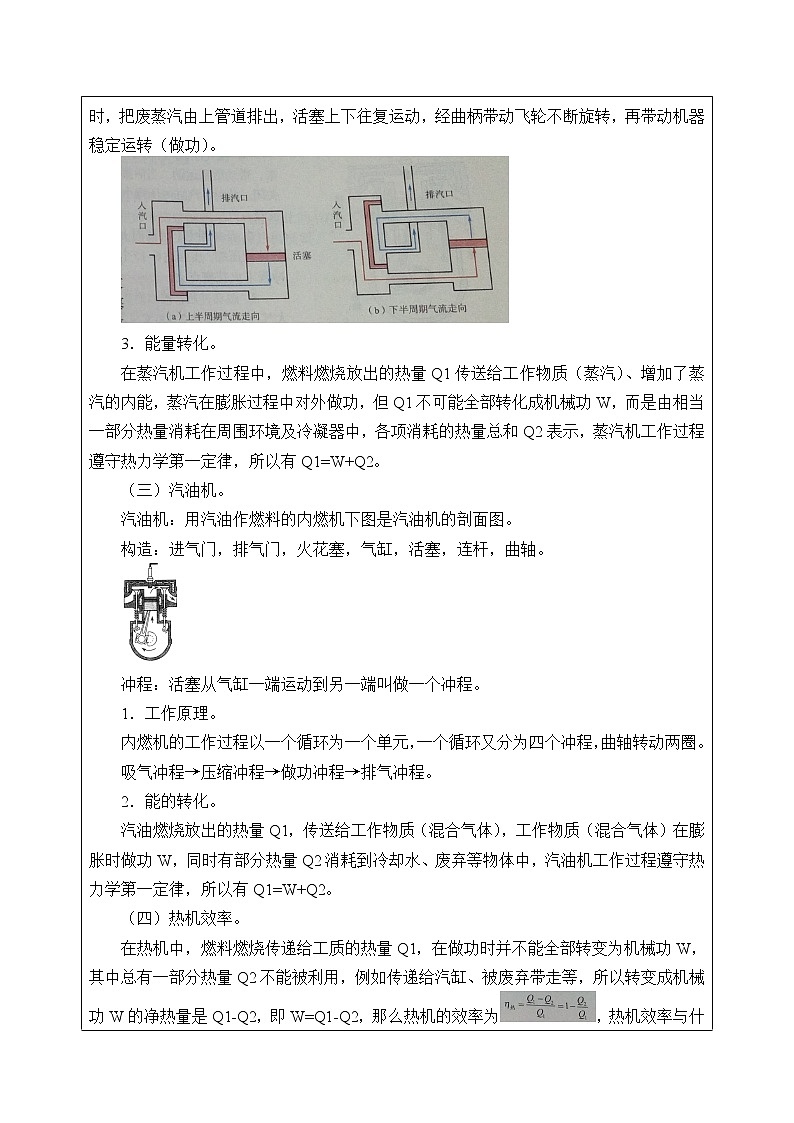 鲁教版（五四学制）九年级下册 - 19.5 热机 教案02