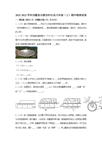 安徽省合肥市庐江县2021-2022学年八年级上学期期中物理试卷（word版 含答案）