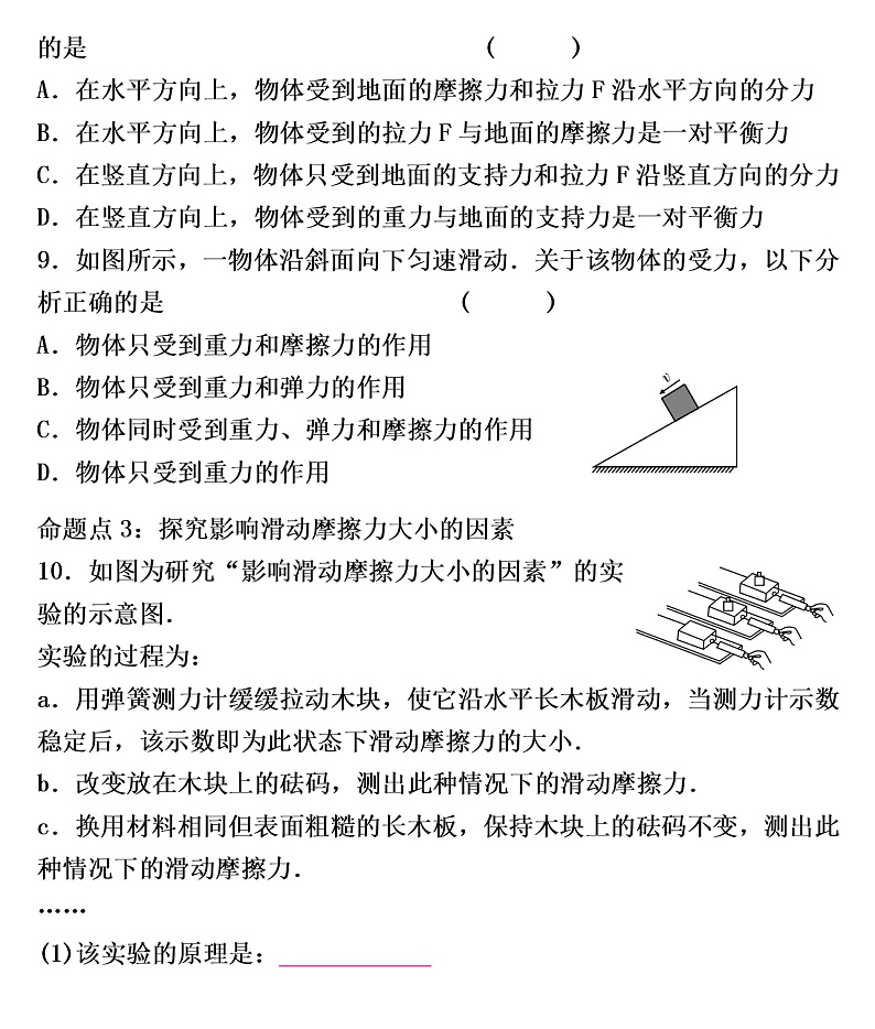 2022年人教版物理中考专题训练   运动和力03