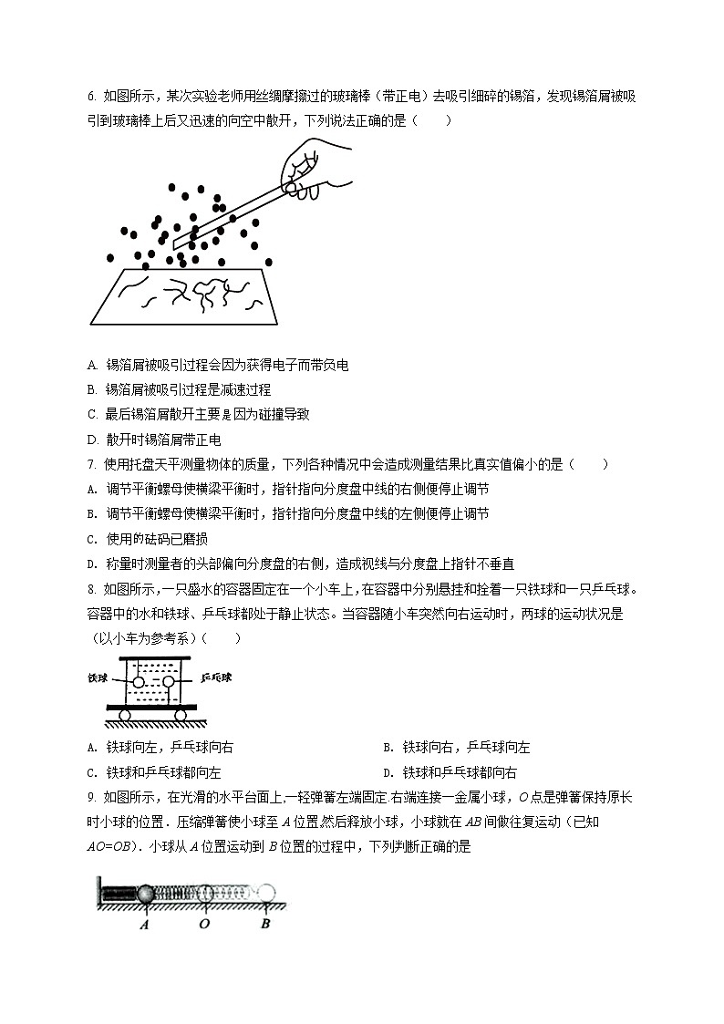 精品解析：2021年江苏省苏州市平江中学中考二模物理试题（解析版+原卷版）02