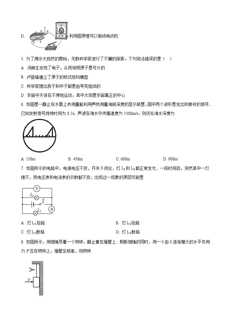 精品解析：2020年江苏省苏州市高新区中考二模物理试题（原卷版）第2页