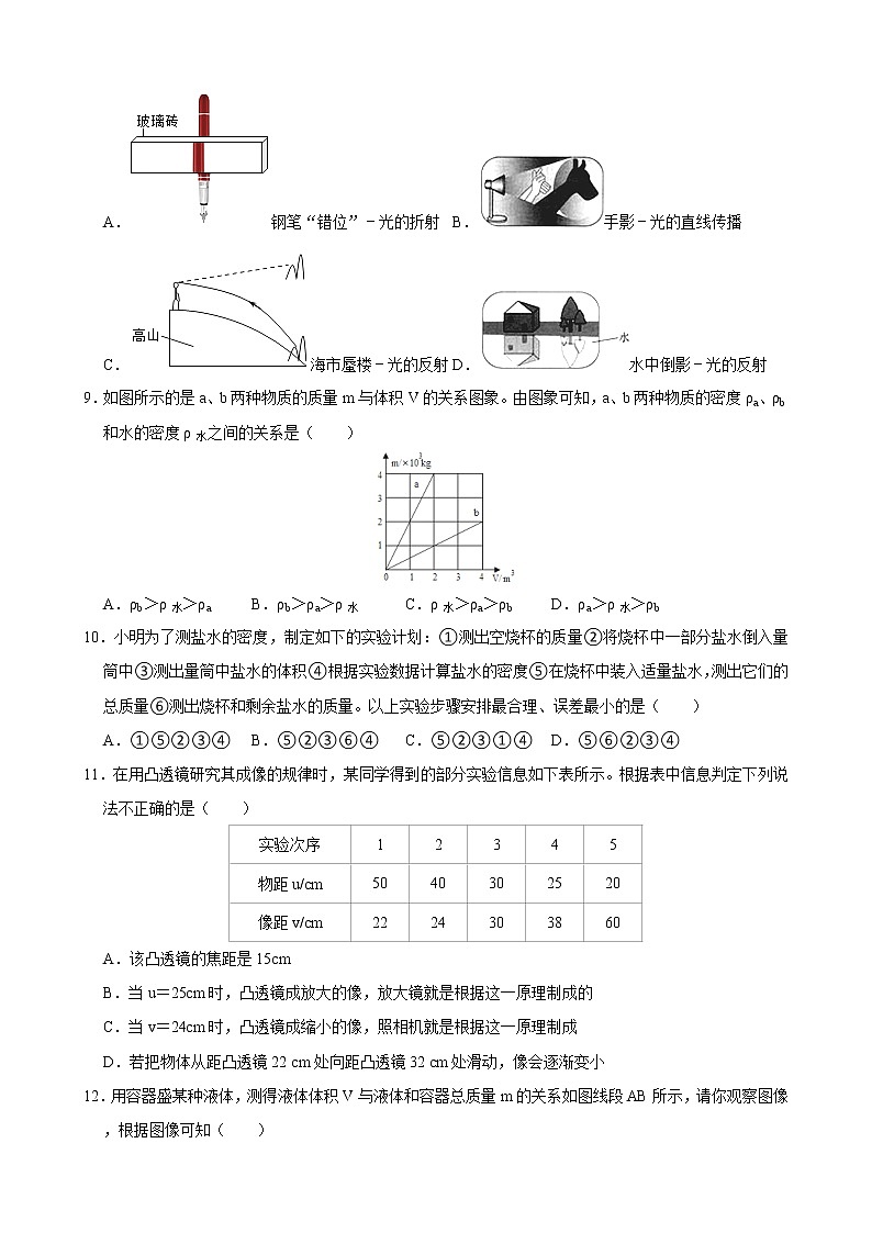 2021-2022学年鲁科版五四学制物理八年级上册期末复习试卷（基础卷）（word版 含答案）03
