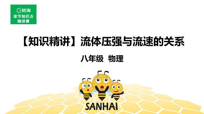 （通用）物理八年级下册-9.6流体压强与流速的关系【预习课程+知识精讲】课件PPT01