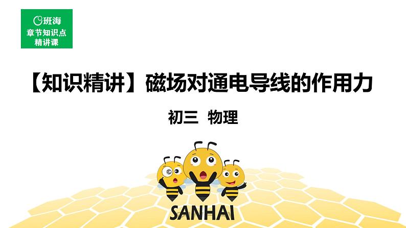 （通用）物理九年级全册-8.5磁场对通电导线的作用力【预习课程+知识精讲】 课件PPT01