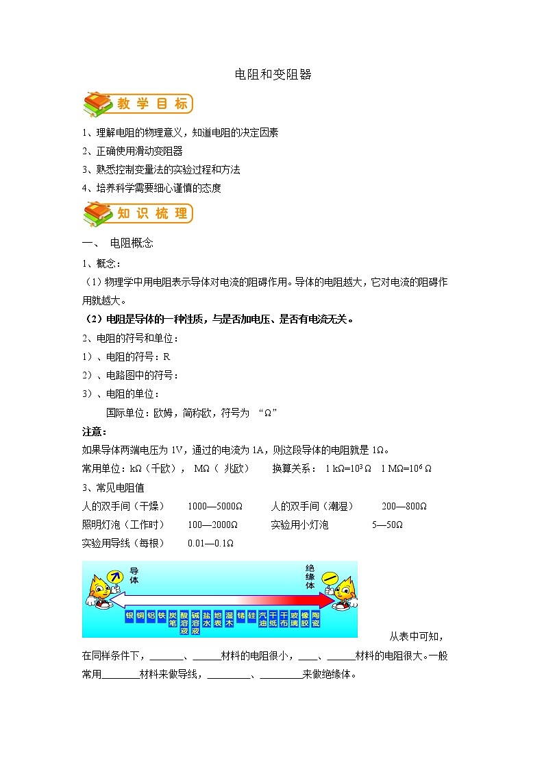 专题19 电阻和变阻器  (解析版)第1页