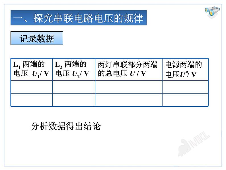 新人教版九年级物理16.2串、并联电路中电压的规律 ppt课件第7页