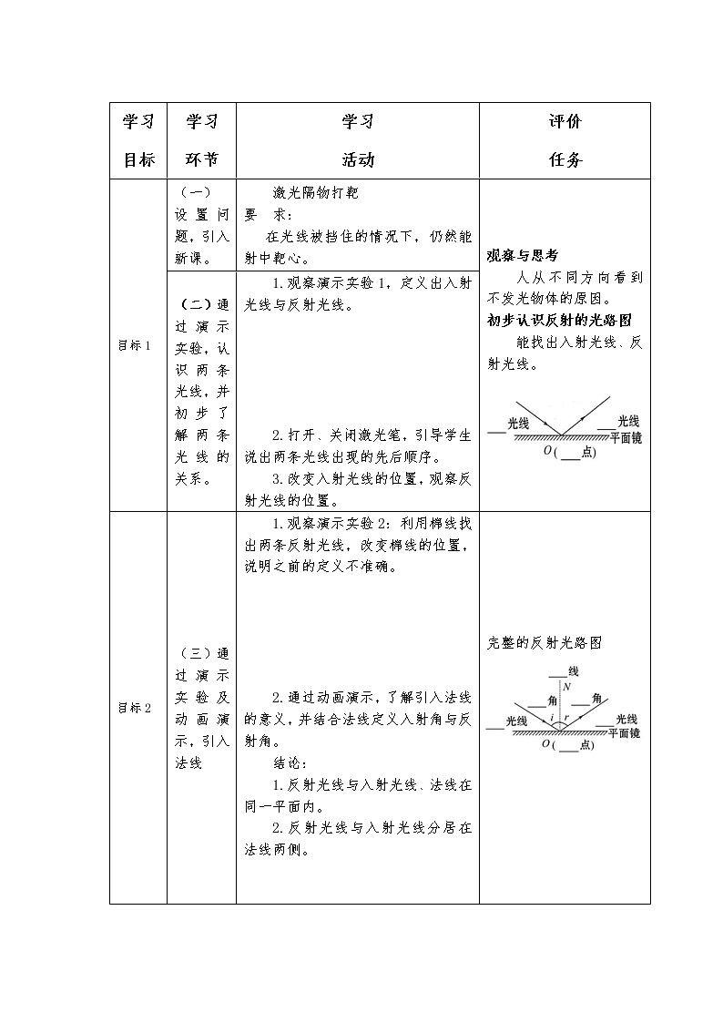 苏科版八年级上册物理 3.5 光的反射(5) 教案02