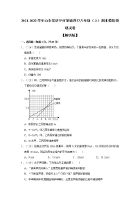 山东省济宁市邹城四中2021-2022学年八年级上学期期末模拟物理试卷（word版 含答案）