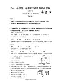 2022届上海市奉贤区中考物理一模 含答案练习题