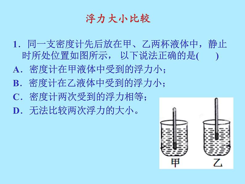 第十章浮力复习课 2021-2022学年人教版物理 八年级下册课件PPT第2页