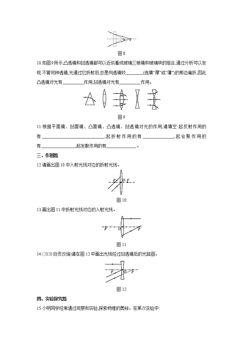 6.1透镜 练习题 2021-2022学年北师大版八年级物理下册03