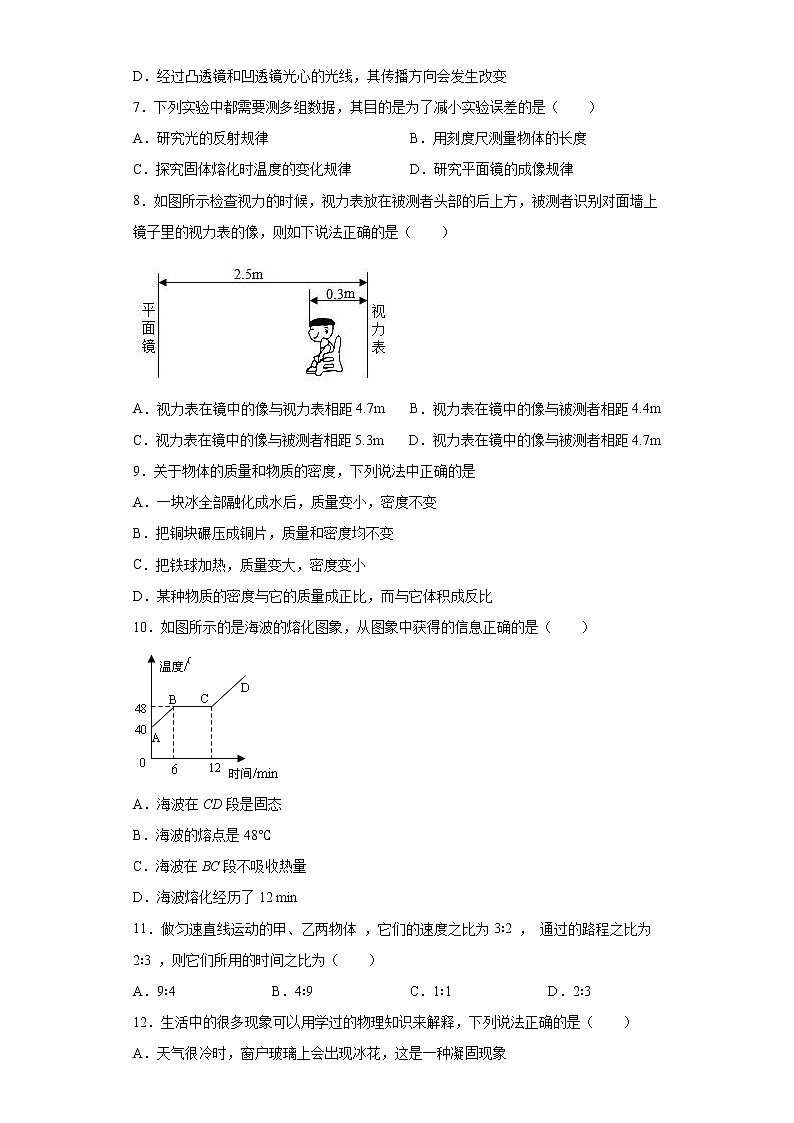 2020-2021学年河北省唐山市滦州市八年级上学期期末考试物理试题（含答案与解析）02