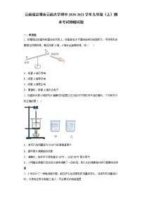 2020-2021学年云南省昆明市云南大学附中九年级上学期期末考试物理试题（含答案与解析）