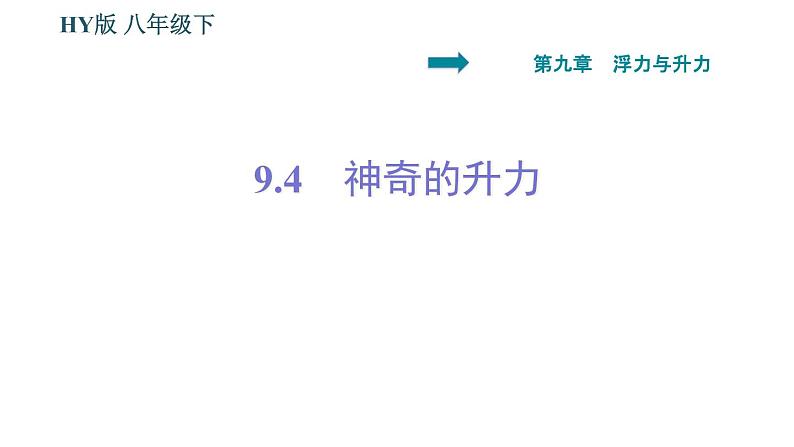 沪粤版八年级下册物理 第9章 9.4　神奇的升力 习题课件01