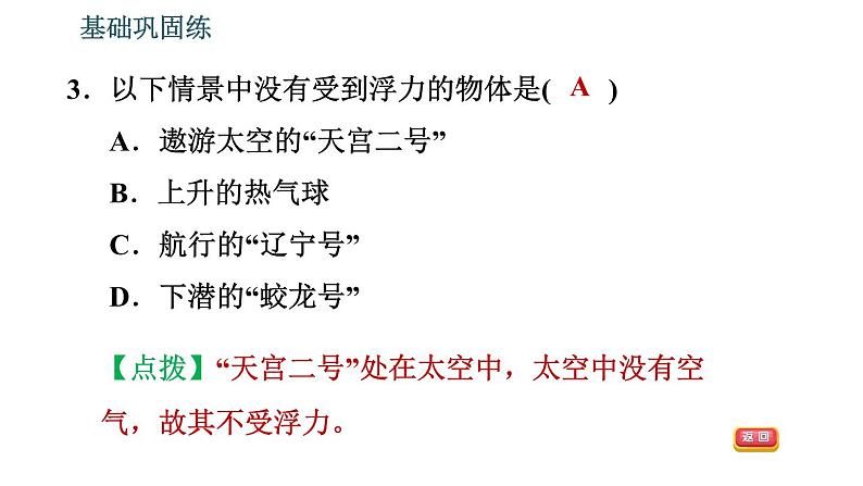 沪粤版八年级下册物理 第9章 9.1　认识浮力 习题课件第6页