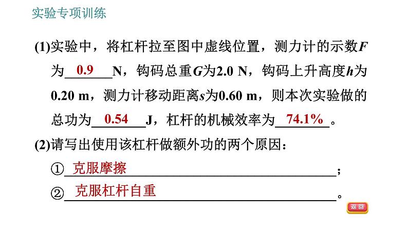 教科版八年级下册物理 期末提分练案 4.3 实验专项训练 探究机械效率 习题课件04