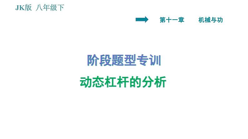 教科版八年级下册物理 第11章 阶段题型专训 动态杠杆的分析 习题课件01