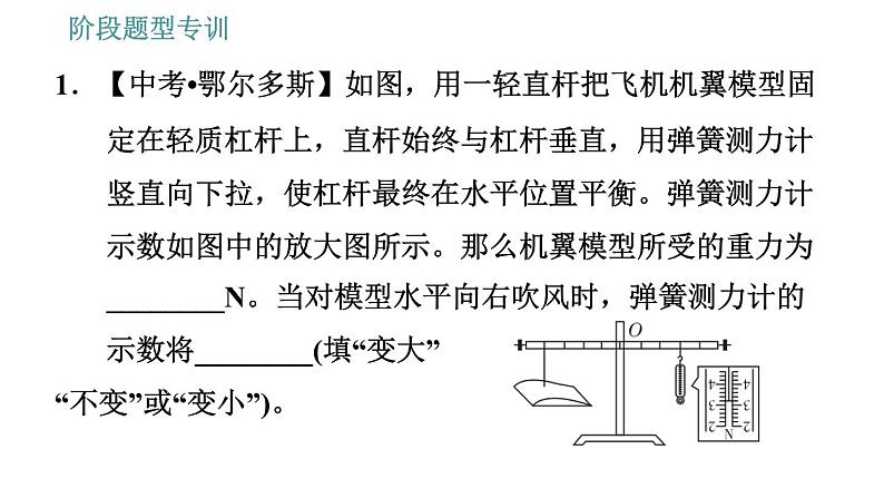 教科版八年级下册物理 第11章 阶段题型专训 动态杠杆的分析 习题课件03