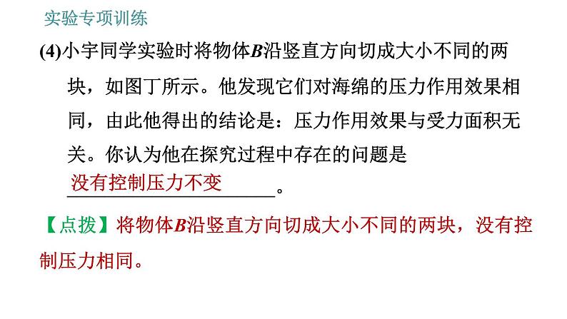 教科版八年级下册物理 期末提分练案 2.3 实验专项训练 探究压强的影响因素 习题课件第5页