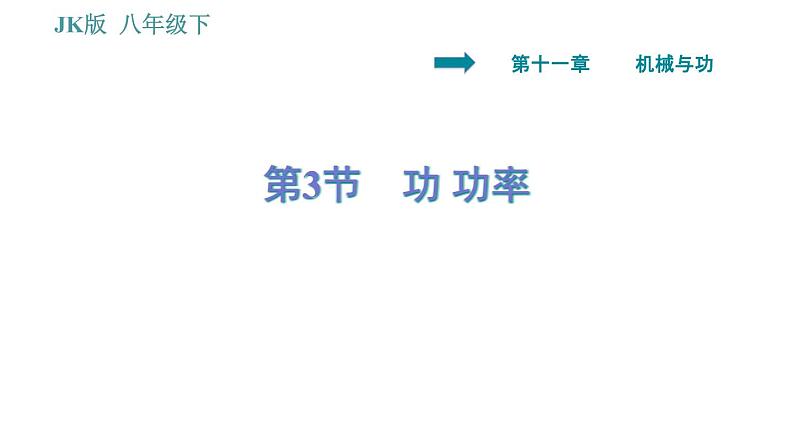 教科版八年级下册物理 第11章 11.3 功 功率 习题课件01