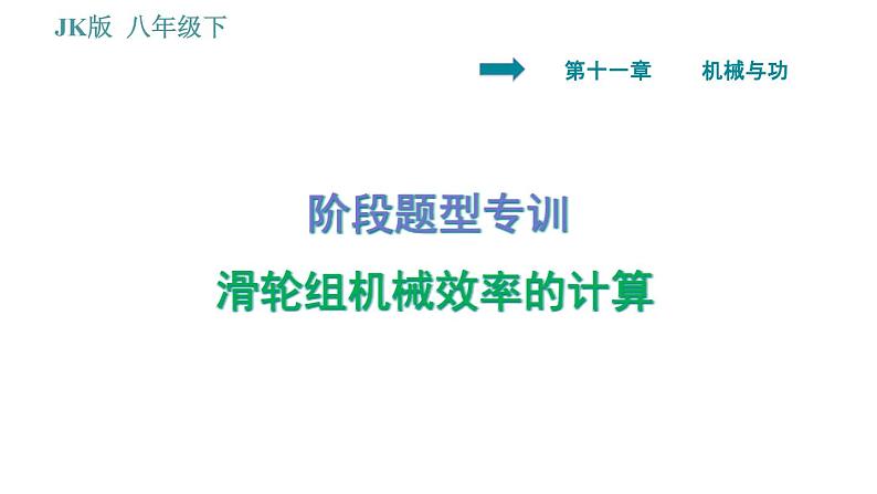 教科版八年级下册物理 第11章 阶段题型专训 滑轮组机械效率的计算 习题课件01