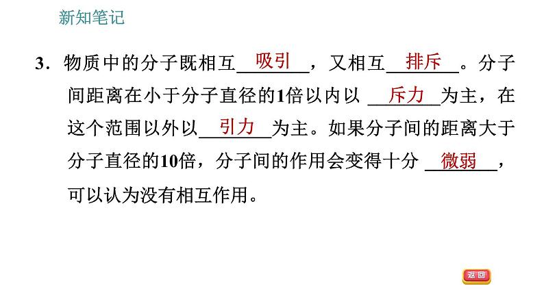 沪粤版八年级下册物理 第10章 10.2   分子动理论的初步知识 习题课件第7页