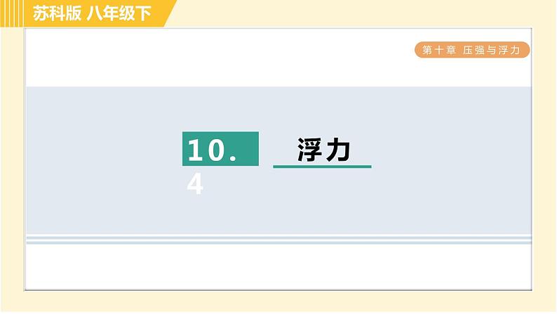 苏科版八年级下册物理 第10章 10.4浮力 习题课件第1页