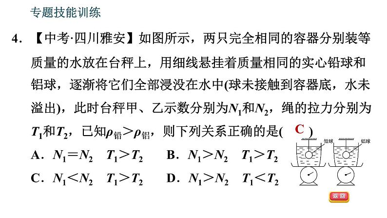 沪粤版八年级下册物理 第9章 专题技能训练  11.浮力的综合计算与分析 习题课件第8页