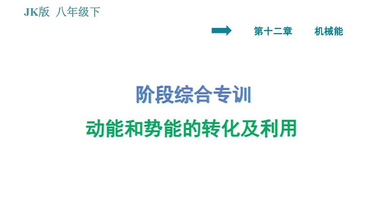 教科版八年级下册物理 第12章 阶段综合专训 动能和势能的转化及利用 习题课件第1页