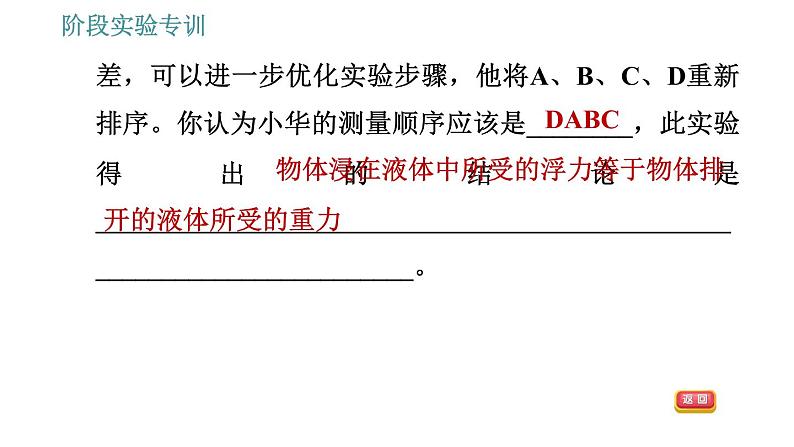 教科版八年级下册物理 第10章 阶段实验专训 与浮力有关的实验探究 习题课件04