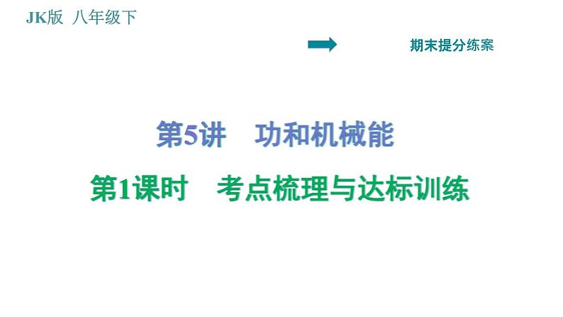 教科版八年级下册物理 期末提分练案 5.1 考点梳理与达标训练 习题课件第1页