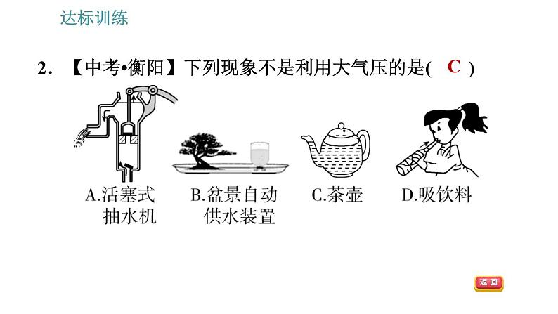 教科版八年级下册物理 期末提分练案 2.1 考点梳理与达标训练 习题课件07