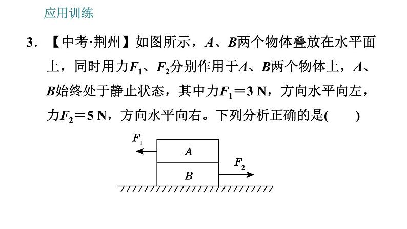 教科版八年级下册物理 期末提分练案 1.2 应用训练 力与运动关系的应用类型 习题课件08