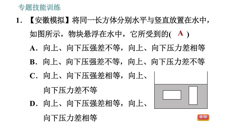 沪粤版八年级下册物理 第9章 专训（七）  训练1   浮力的计算 习题课件03