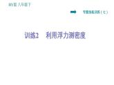 滬粵版八年級下冊物理 第9章 專訓（七）  訓練2   利用浮力測密度 習題課件
