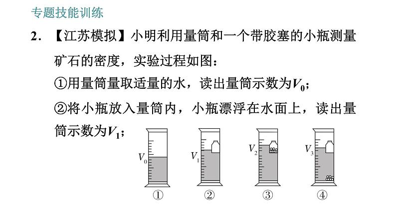 沪粤版八年级下册物理 第9章 专训（七）  训练2   利用浮力测密度 习题课件第6页