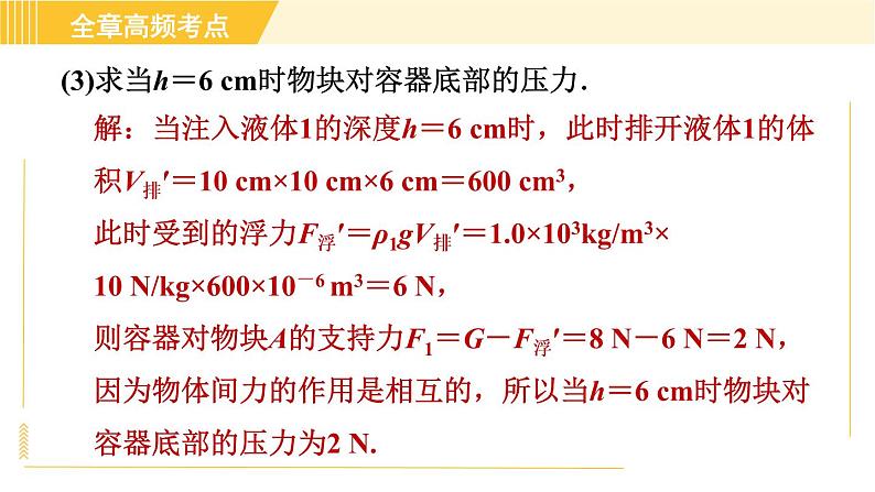 苏科版八年级下册物理 第10章 全章高频考点专训 专训3 根据图像信息计算压强和浮力 习题课件05