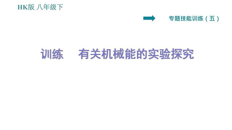 沪科版八年级下册物理 第10章 专训（五）  有关机械能的实验探究 习题课件0第1页