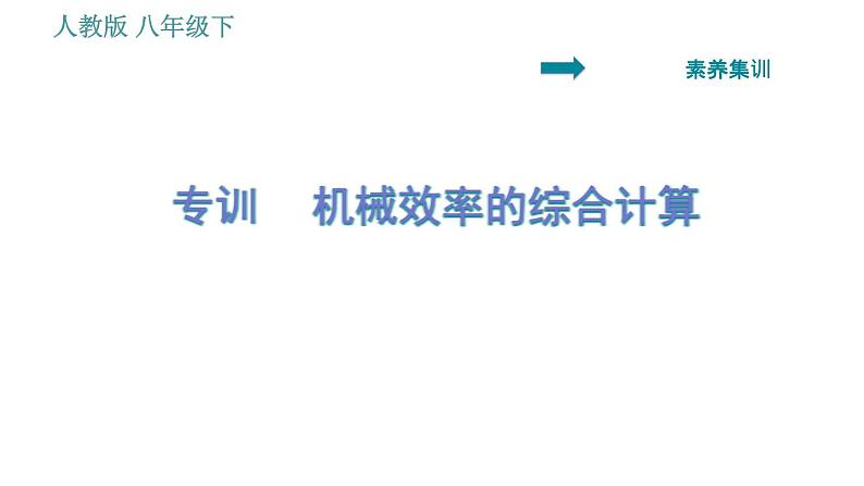 人教版八年级下册物理 第12章 素养集训   机械效率的综合计算 习题课件01